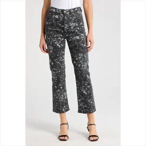 AG Adriano Goldschmied Alexxis Cropped jeans black floral straight leg new 25